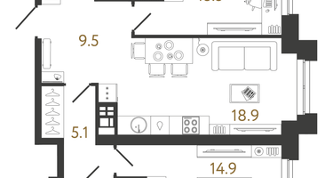 2-к. квартира, 70&nbsp;м²