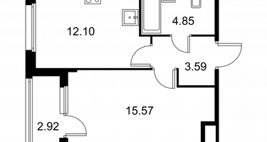 1-к. квартира, 37&nbsp;м²