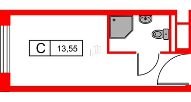 Студия, 13 м²
