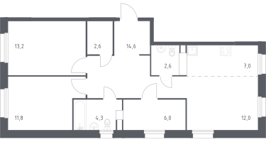 Студия, 71&nbsp;м²