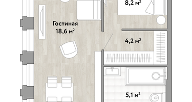 Студия, 47&nbsp;м²