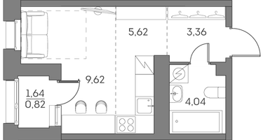 Студия, 23&nbsp;м²