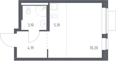 Студия, 22&nbsp;м²