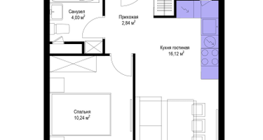 2-к. квартира, 33&nbsp;м²