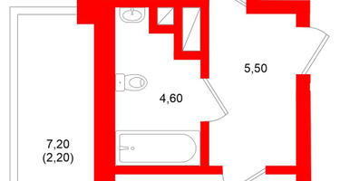 1-к. квартира, 47&nbsp;м²