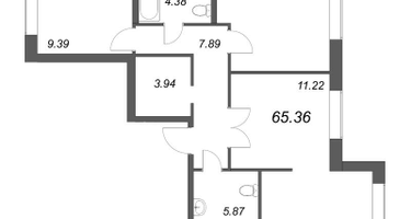 3-к. квартира, 65&nbsp;м²