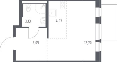 Студия, 25&nbsp;м²