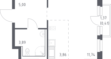 Студия, 24&nbsp;м²