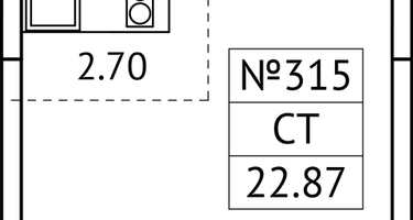 Студия, 22&nbsp;м²