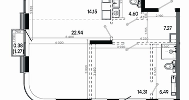 2-к. квартира, 69&nbsp;м²