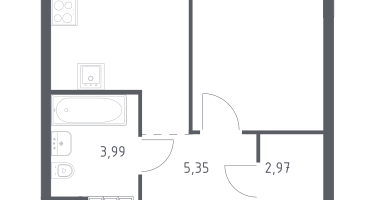 1-к. квартира, 33&nbsp;м²