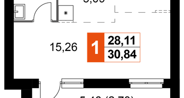 1-к. квартира, 30 м²