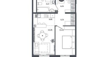 1-к. квартира, 41&nbsp;м²
