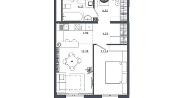 1-к. квартира, 41&nbsp;м²