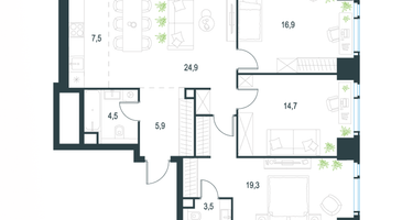 4-к. квартира, 97&nbsp;м²