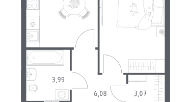 1-к. квартира, 35&nbsp;м²