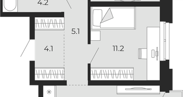 2-к. квартира, 56 м²