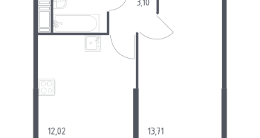 1-к. квартира, 33&nbsp;м²