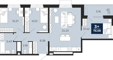 3-к. квартира, 70&nbsp;м²