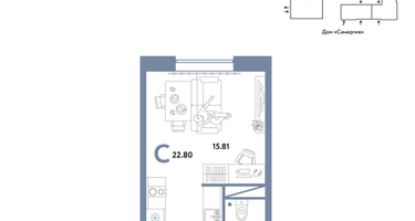 Студия, 22&nbsp;м²