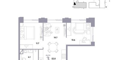 3-к. квартира, 52&nbsp;м²