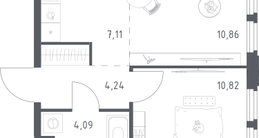 Студия, 37&nbsp;м²
