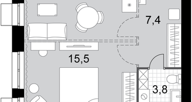 1-к. квартира, 40&nbsp;м²