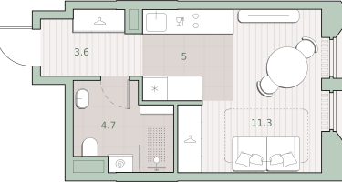 Студия, 24&nbsp;м²