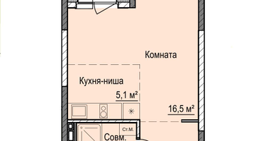 Студия, 31 м²