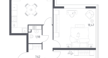 Студия, 69&nbsp;м²