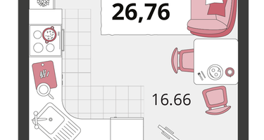 Студия, 27&nbsp;м²