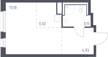 Студия, 24&nbsp;м²