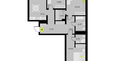 3-к. квартира, 88&nbsp;м²