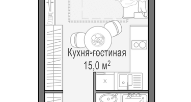 Студия, 21&nbsp;м²