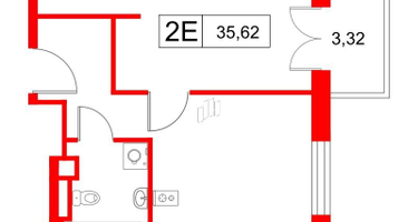 1-к. квартира, 35&nbsp;м²