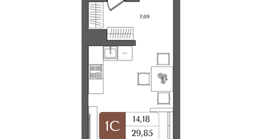 Студия, 29 м²