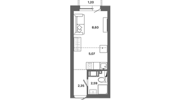 Студия, 18&nbsp;м²