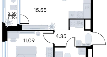 1-к. квартира, 36 м²