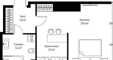 Студия, 38&nbsp;м²
