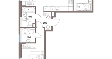 3-к. квартира, 66&nbsp;м²