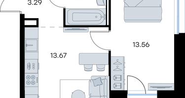 1-к. квартира, 35 м²