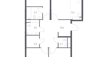 Студия, 86&nbsp;м²