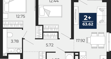 2-к. квартира, 61&nbsp;м²