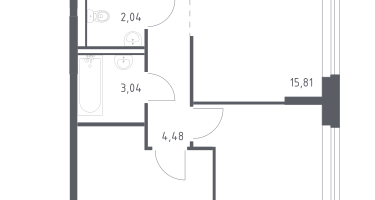 2-к. квартира, 55&nbsp;м²