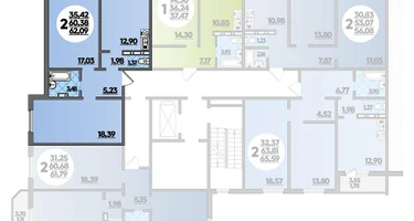 2-к. квартира, 62&nbsp;м²