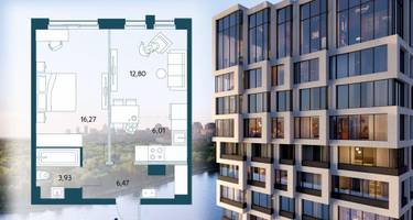 1-к. квартира, 45&nbsp;м²