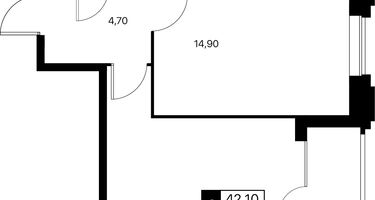 1-к. квартира, 44&nbsp;м²