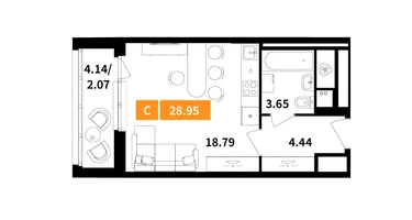 Студия, 28&nbsp;м²