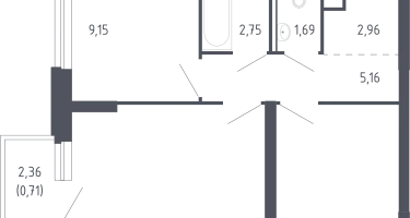 2-к. квартира, 48&nbsp;м²