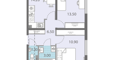 2-к. квартира, 51&nbsp;м²